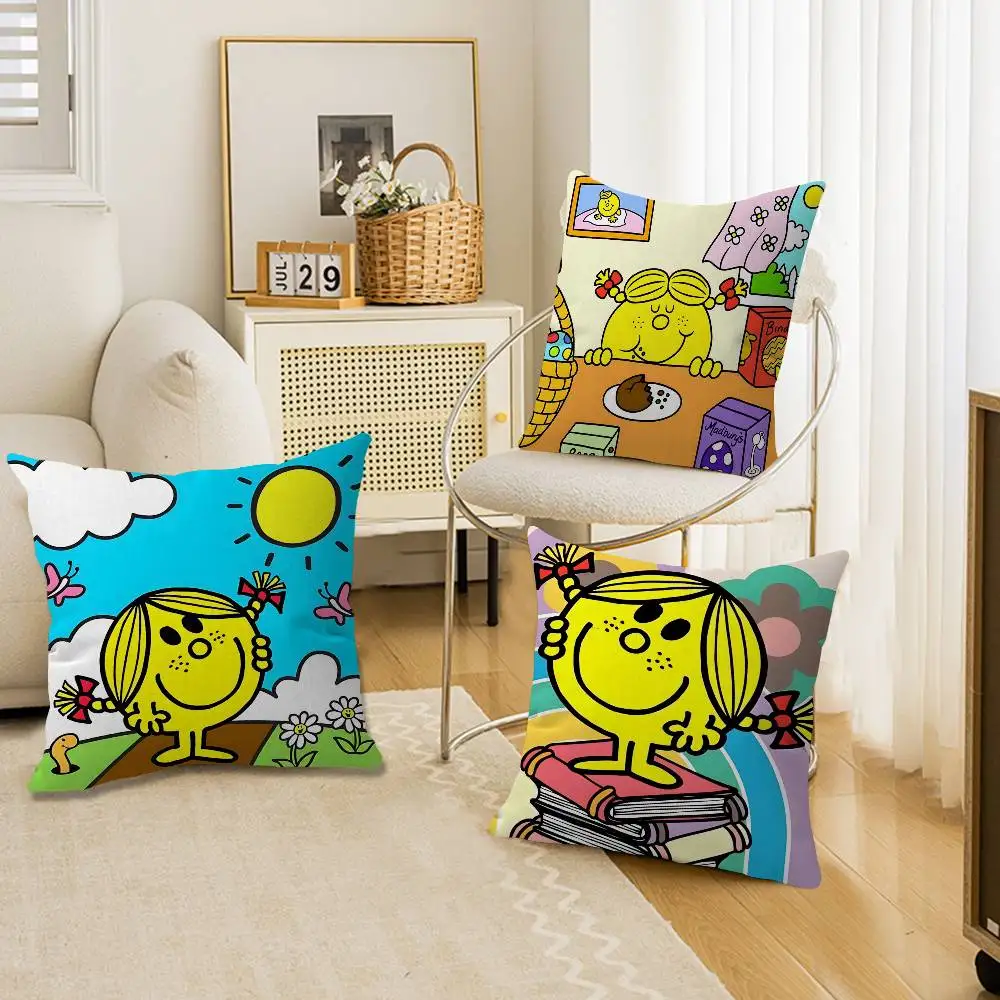 Children M-Mr Men L-Little Miss Cushion Cover Polyester Sofa Cushions Decorative Throw Pillows Home Decoration Pillowcover