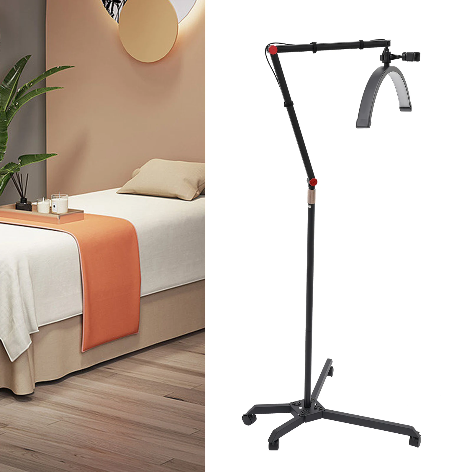 Lampe LED 36W pour extensions de cils, hauteur réglable, 360° °   Lampe à ongles rotative sur roulet