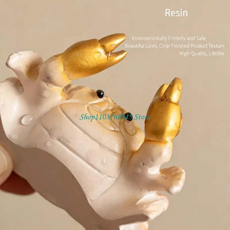 R53F Handmade Resin Crabs Figurine With Color Changing Effect Miniature Tea Pet Ornament For Home Office Desktop Decoration