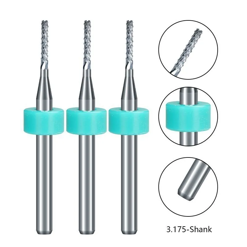 Imagem -02 - Cmcp Pcb Fresa de Milho Cortador de Gravura 10 Peças 0.51.4 1.03.0 1.52.4 mm Carboneto Endmill Cnc Roteador Bits para a Máquina do Pwb