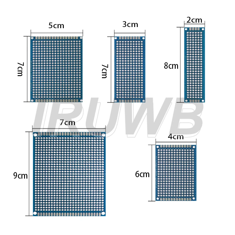 Prototype BoardsBlue Circuit Perfboard 3x7cm 4x6cm 5x7cm 7x9cm Double Sided Circuit Boards DIY Electronic Kit