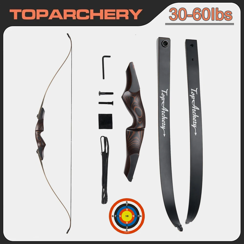 Toparchery-Detachable Recurve Bow,Outdoor Hunting Bow, Shooting Competition Training Bow, Arrow Combination Gift, New