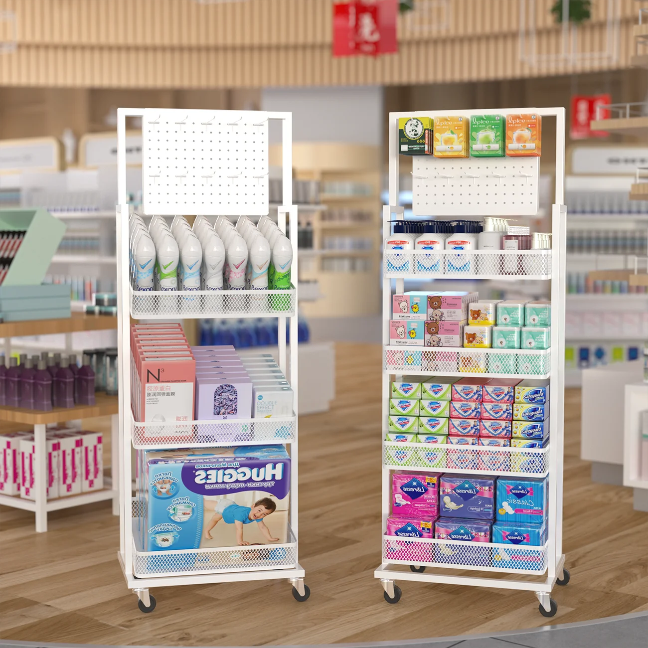 Cosmetics Small Shelf Mask Counter Display Makeup Skin Care Nakajima End Floor Display Shelf