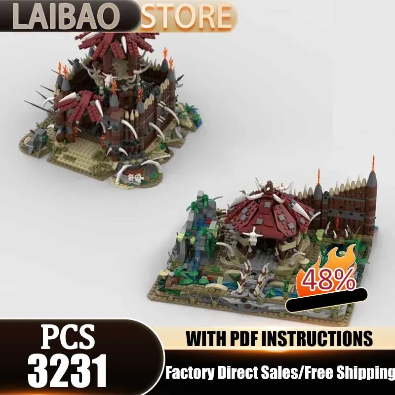 

Набор для сборки модульных блоков по мотивам фильма «Властелин колец»: Орочья сторожевая вышка и Орочья бунгало. Технологичный конструктор, подарок на Рождество, игрушка DIY.