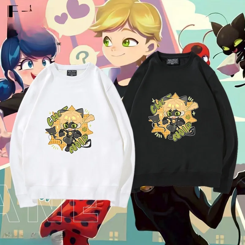 

Loose Fit Pure Cotton round Ne Sweatirt Long Sve Q Version Cartoon Print ex Comfortable Autumn Winter Hoodie