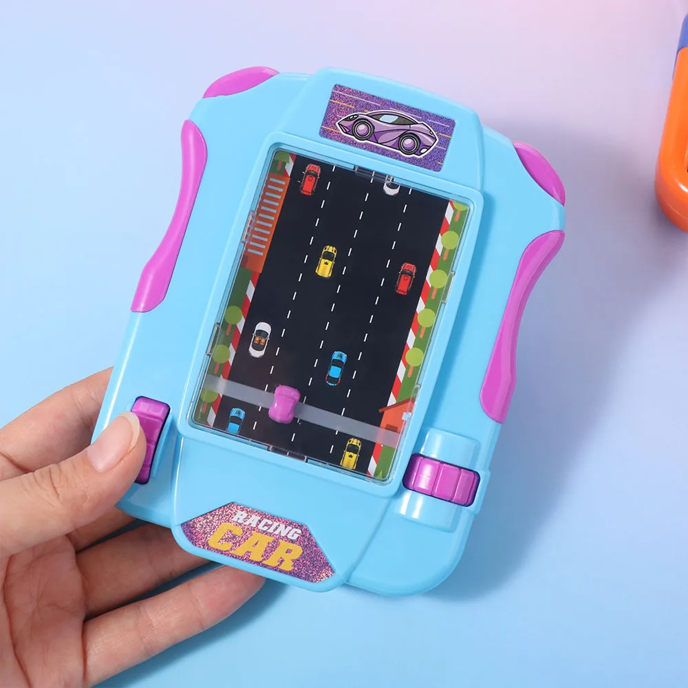 Máquina de jogo de carro de corrida de tela grande aventura criativa simular condução carro brinquedo portátil seguro palma jogo brinquedos crianças menino