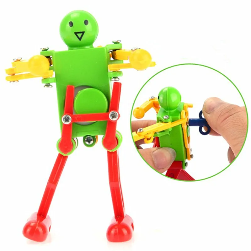 1Pcs Vintage Clockwork Toy Wind Up Dancing Robot for Baby Kids on The Chain Twisted Ass Dancing  Developmental Puzzle Toys Gifts