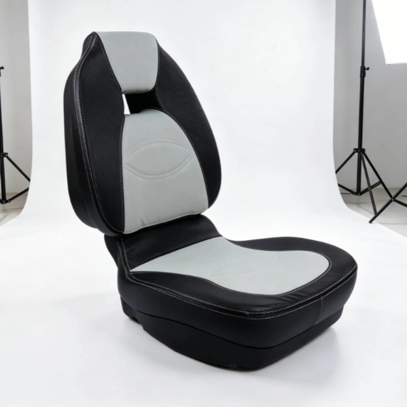 Marine Driver Seat Padded Folding Boat Seat Waterproof Marine Chair Stitched Panel Comfortable