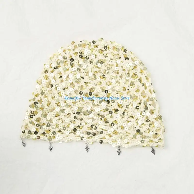 E56A Soft Crochet Cap with Openwork Detail Outdoor Hat for Daily Wear Travel