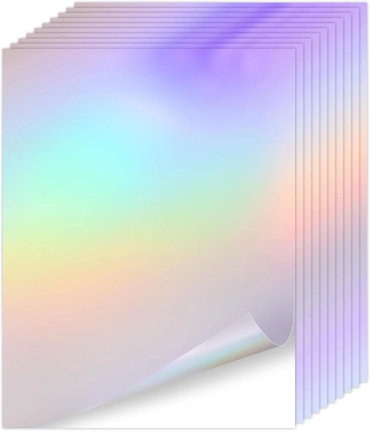 

Holographic Laminate Sheets A4, 20 Sheets Self Adhesive Waterproof Holographic Sticker Paper, Clear Overlay Film for Stickers