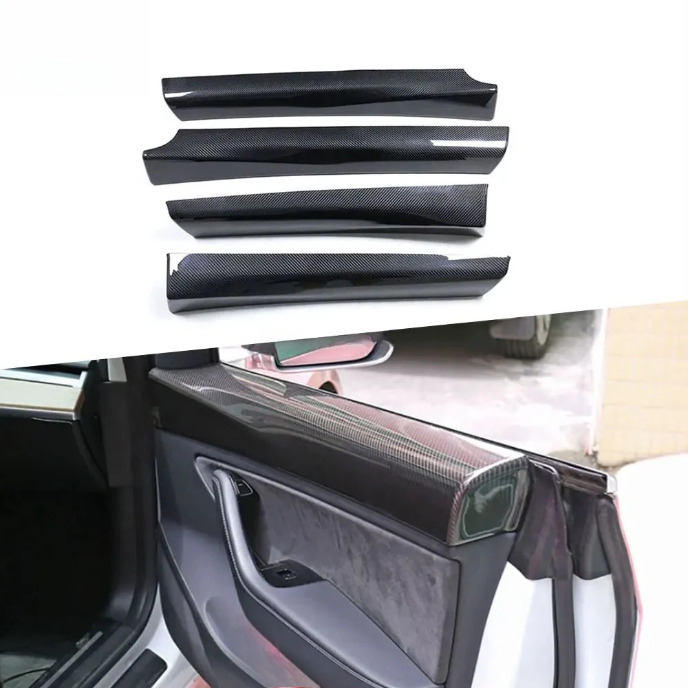 

Dry Carbon Gloss/Matte Interior Door Panel Sticker 4-pieceModel 3 2018-2020 Automotive Interior Parts Decoration