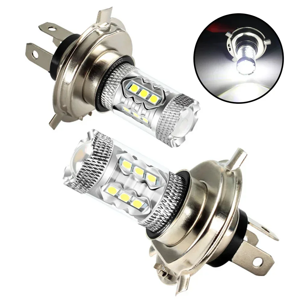 

2Pcs Car Fog Lights H4 LED Bulb Motorcycle 9003 HB2 Headlight Headlamp 6500K High/Low Beam Light Auto Driving Running Lamps