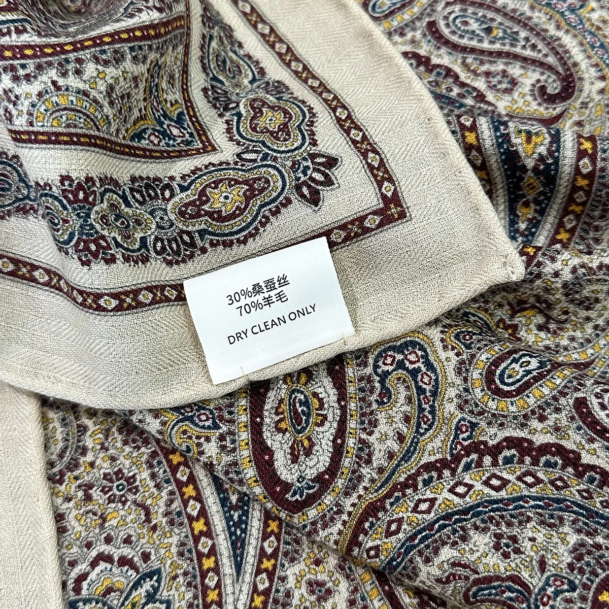 مزدوجة الطباعة الحرير وشاح من الصوف 65 النساء عصابات صغيرة هيرمز رولارد شالات شتاء دافئ الأوشحة الناعمة عصابات الأم عاشق هدية #5