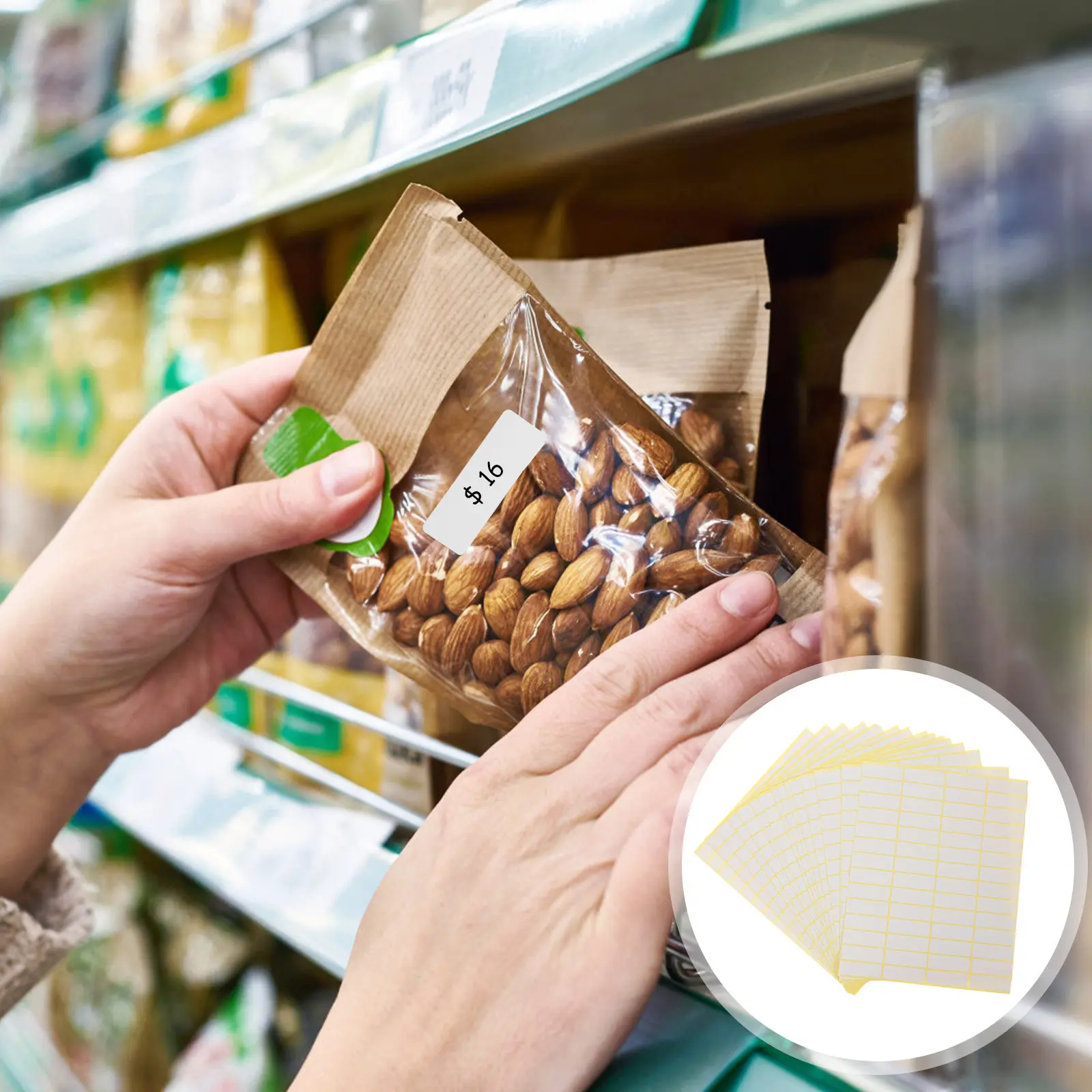 

15 Sheets Price Stickers for Small Business Blank Small Label Stickers Adhesive Write on for Retail Home Office Inventory