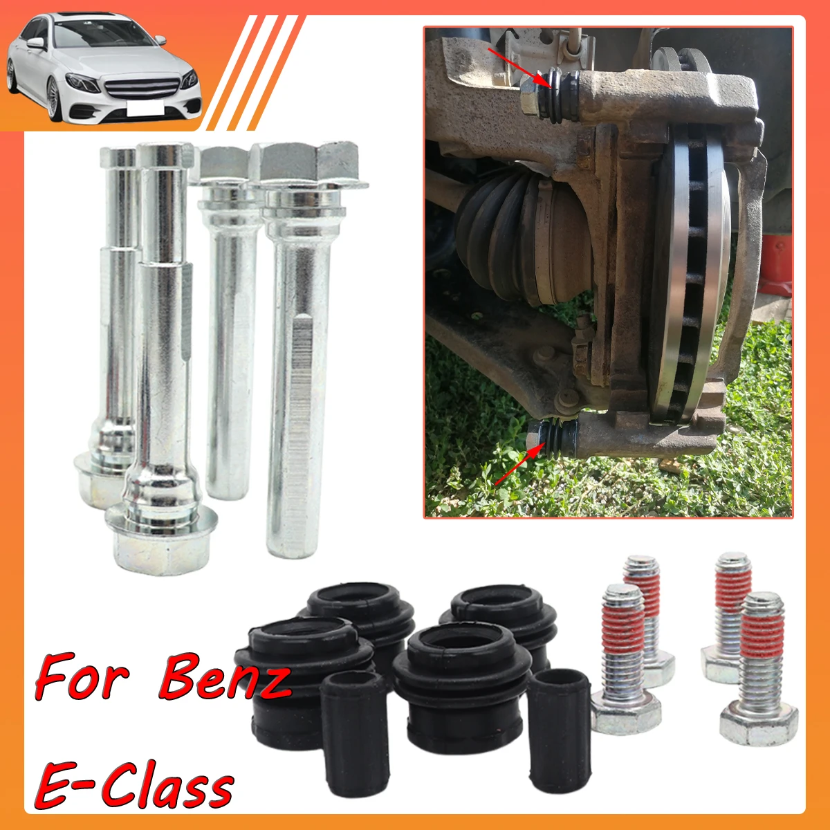 

Front Left Right Brake Caliper Cylinder Slider Guide Pin For Bushing Boot Seal Repair Kit For Benz E-CLASS W213 2016 2017-2023