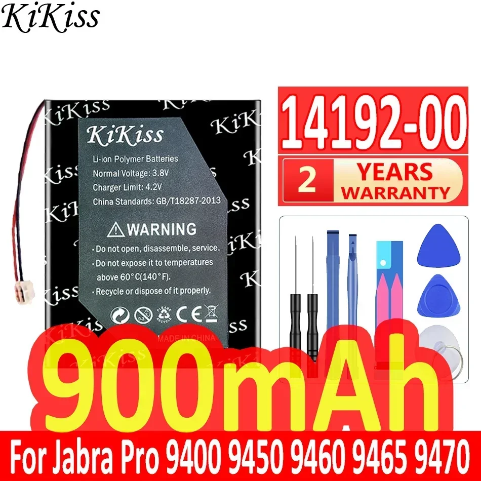 900mAh KiKiss Wireless Headset Battery 14192-00 AHB412434PJ for Jabra Pro 9400, Pro 9450, Pro 9460, Pro 9465, Pro 9470