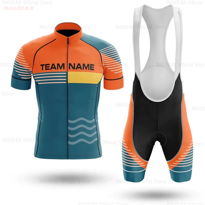 Cycling Team Customized Cycling Jersey Set Breathable Men\'s Short Sleeve Cycling Clothing Summer MTB Anti-UV Bicycle Jersey