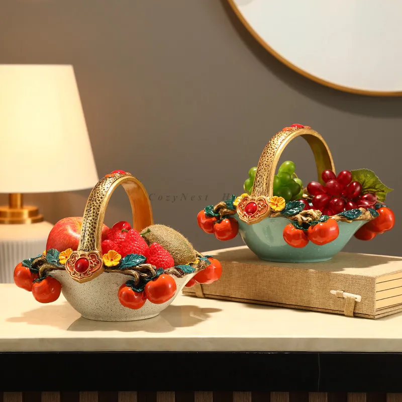 Persimmon Ruyi fruit basket fruit basin candy living room coffee table dried fruit basin storage ornament