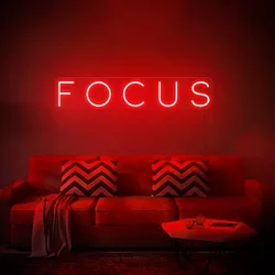Focus Neon Sign Custom LED Neon Light,Neon Name Sign,Wall Backdrop,Neon Bar Sign,USB Powered Neon Sign for Bedroom,Room Decor