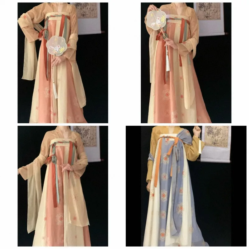Chinese Hanfu Dress Women's Cosplay Costume Party Costume Ancient Traditional Retro Tang Dynasty Hanfu Dance Performance Costume
