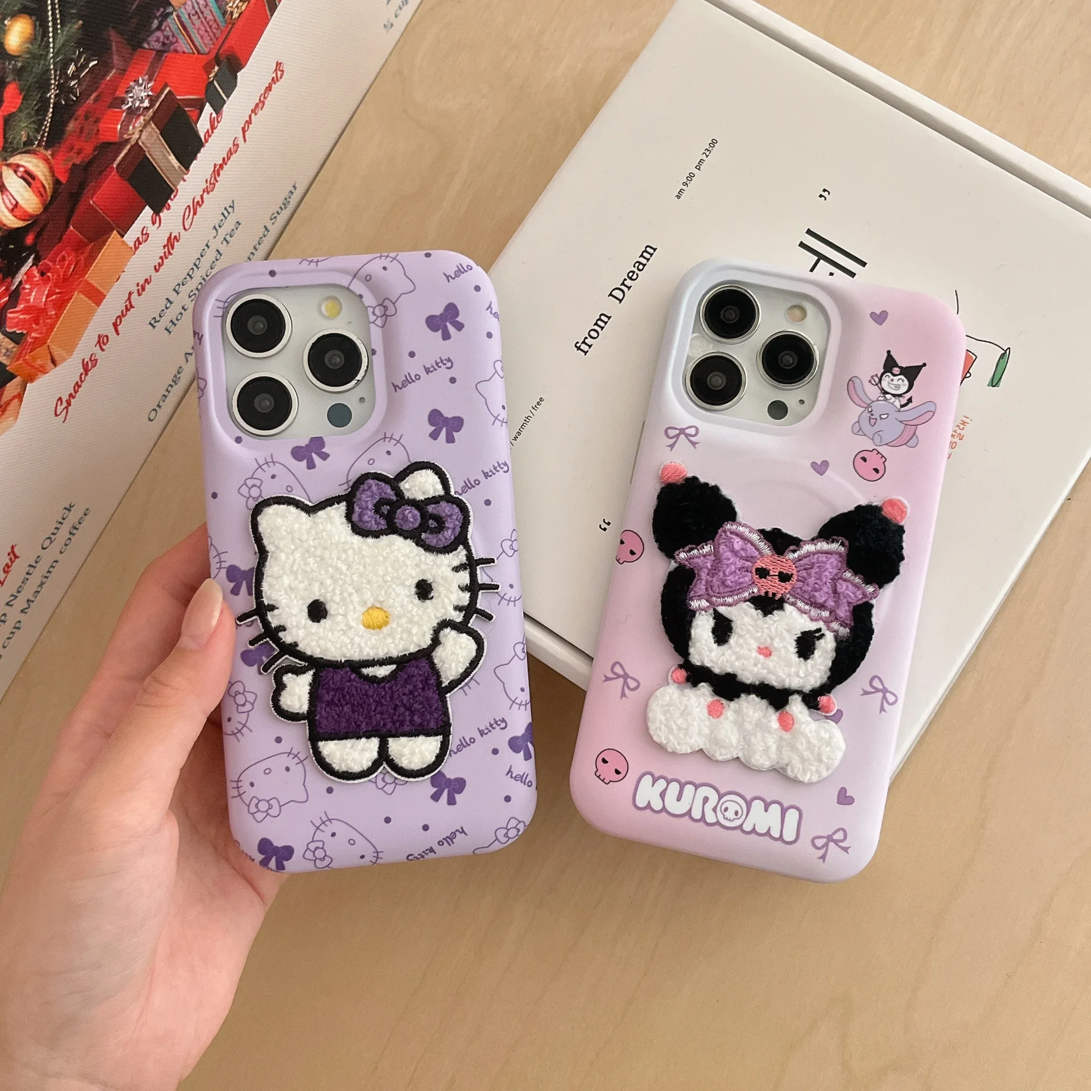 Cute Cartoon Sanrio Hello Kitty Kulomi Mobile Phone Protective Case for IPhone 16 Pro Max 16 15 14 13 Pro Max Phone Case