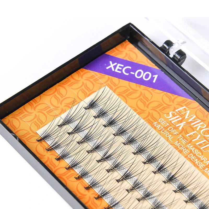 Fake Lashes C Curl Black Individual Eye False Lashes Extension Natural Thickness(0.10mm)8/9/10/11/12mm Options 3 Strips/pack