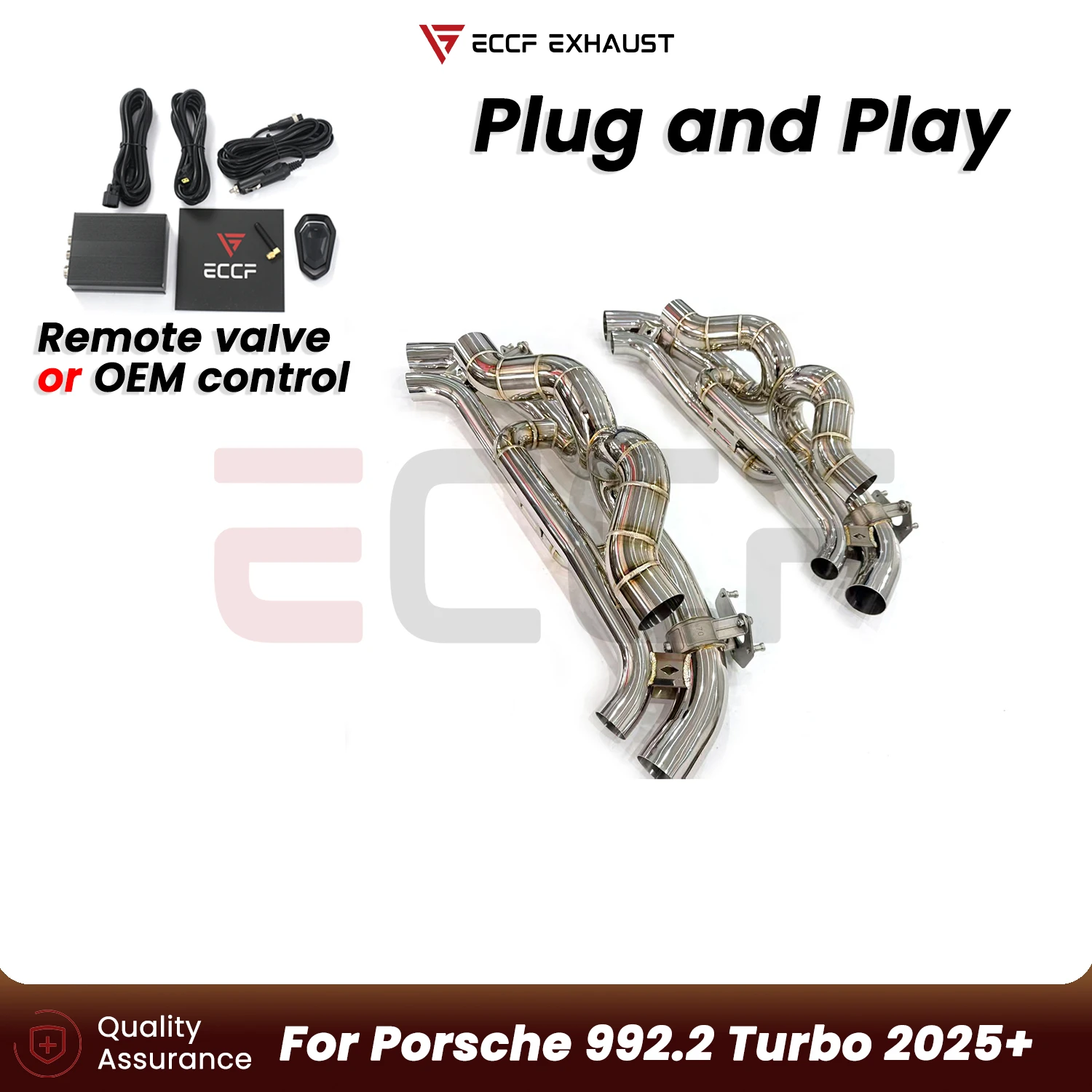 

For Porsche 992.2 Turbo 2025+ AK style design Stainless steel polishing Exhaust System OEM Valve Plug and Play