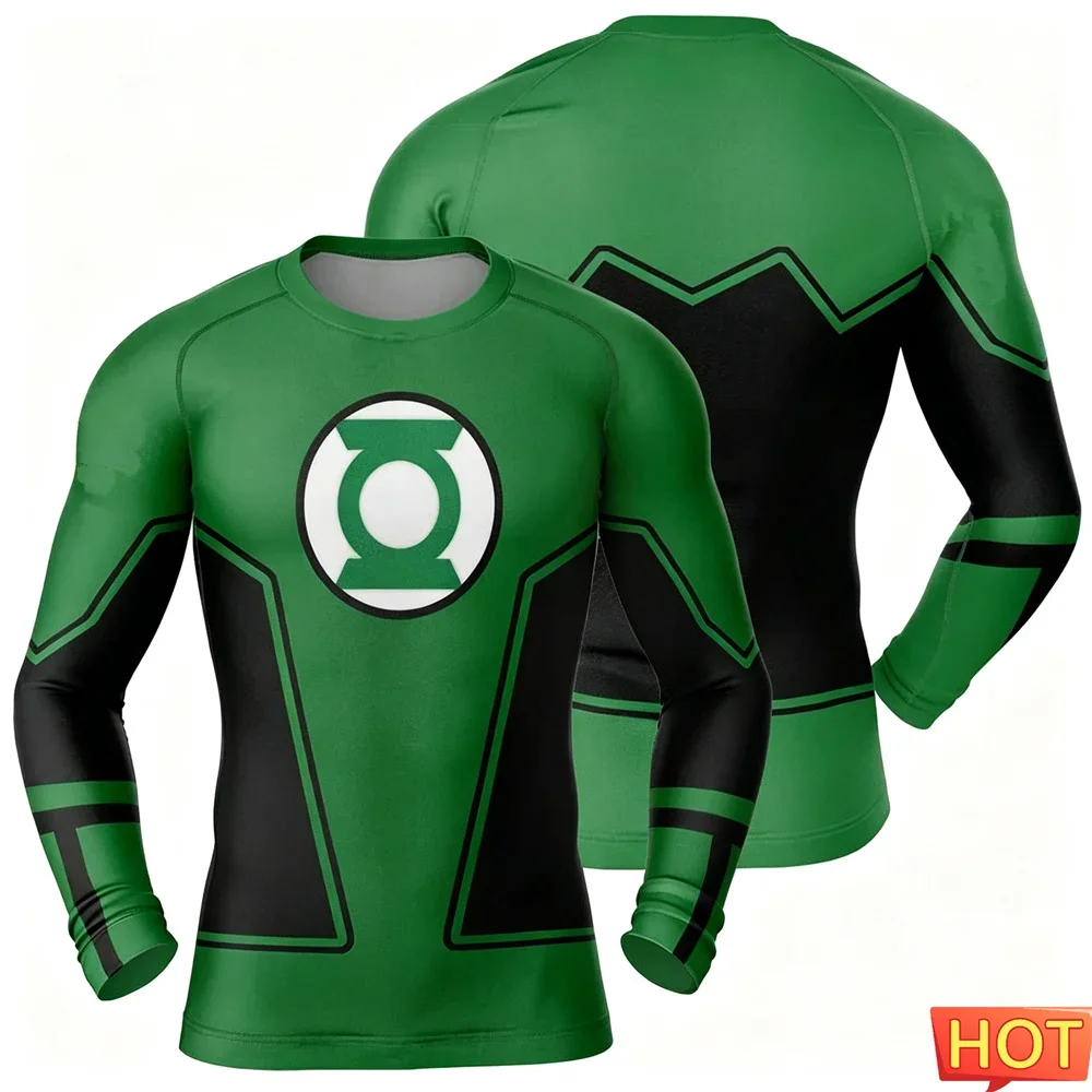 Autumn Anime Men's Long Sleeved T-shirt  Tight Elastic Training T-shirt Graphic Fitness Men's T-shirt Sports Mens Pullover
