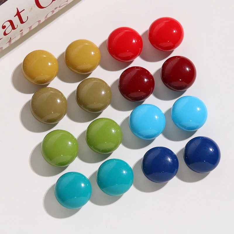 

Wholesale 100pcs/lot 18mm color print geometry rounds shape resin cabochon beads diy jewelry garment hair accessory