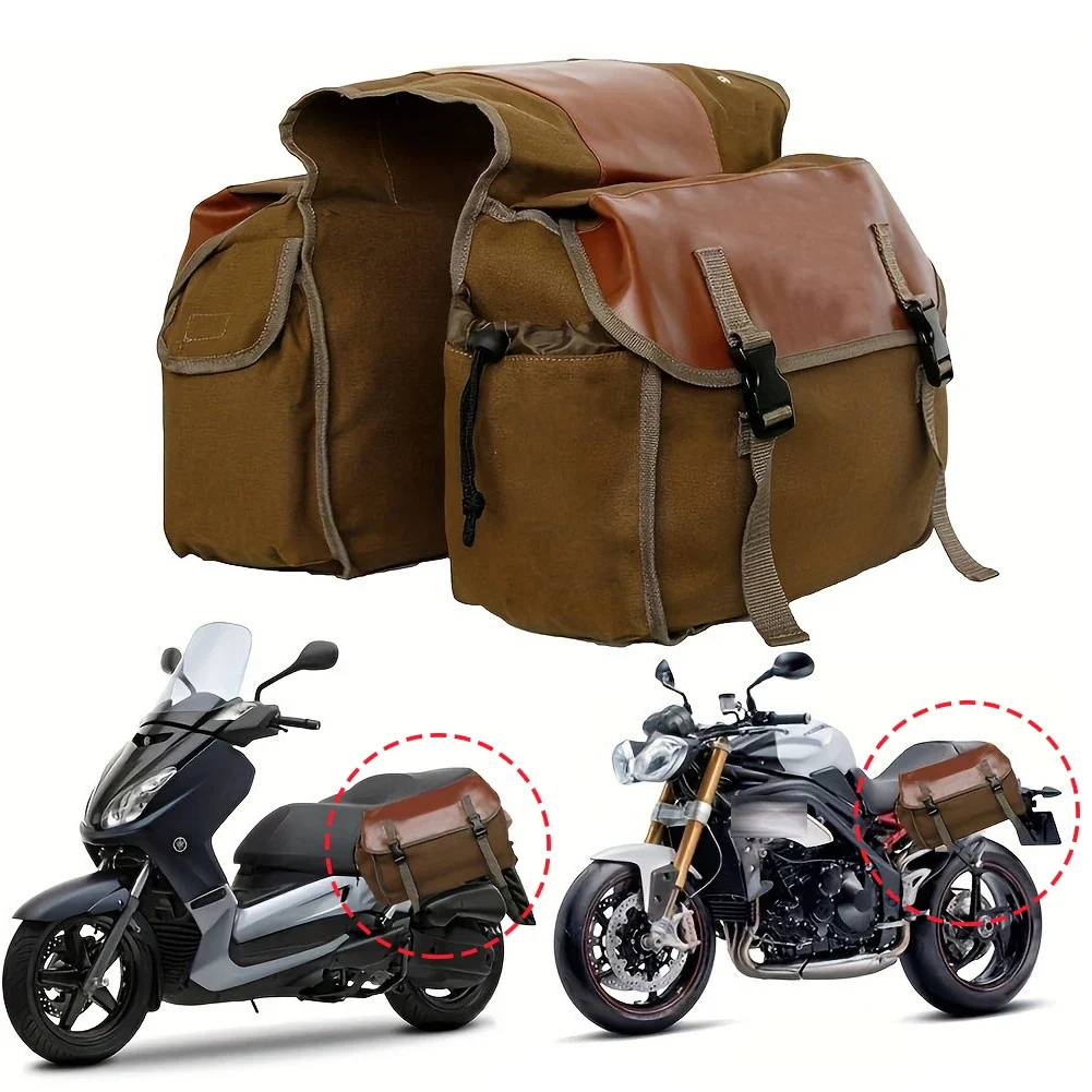 

Portable Motorcycle Saddlebag Luggage Bags Waterproof Canvas Stroage Bag for Honda Rear Backpack