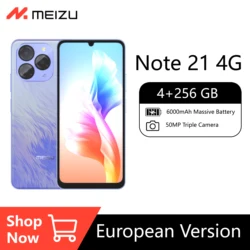 [World premiere]Meizu Note 21 4G 4GB/256GB Smartphone 6000mAh Large Battery 50MP Triple Camera