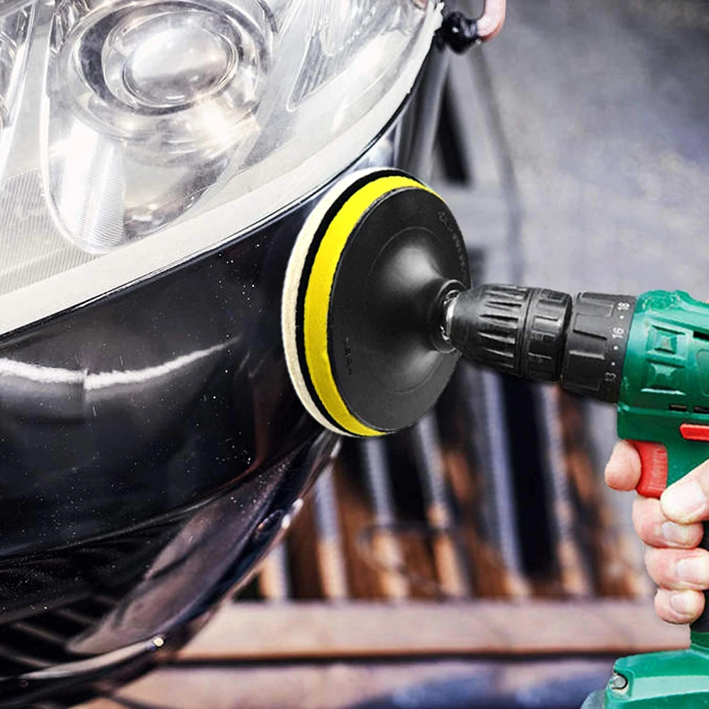 1/4Pcs Flocking Wool Felt ล้อขัด 100 มม.125 มม.ภาษาโปลิชคําล้อ Backing Pad สําหรับสแตนเลสแก้วภาษาโปลิชคําซ่อมรอยขีดข่วน