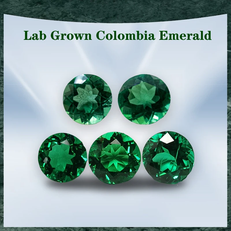 

Top Lab Grown Colombia Emerald Round Shape Selectable AGL Certificate Hydrothermal Emeralds for Diy Jewelry Making Materials