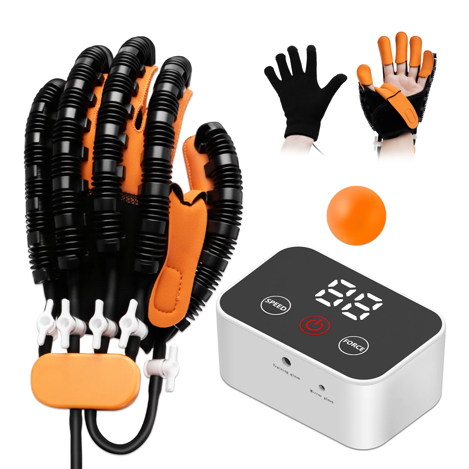 Stroke Hemiplegia Hand Rehabilitation Robot Gloves, Cerebral Infarction Finger Trainer, Portable Hand Function Recovery Exercise