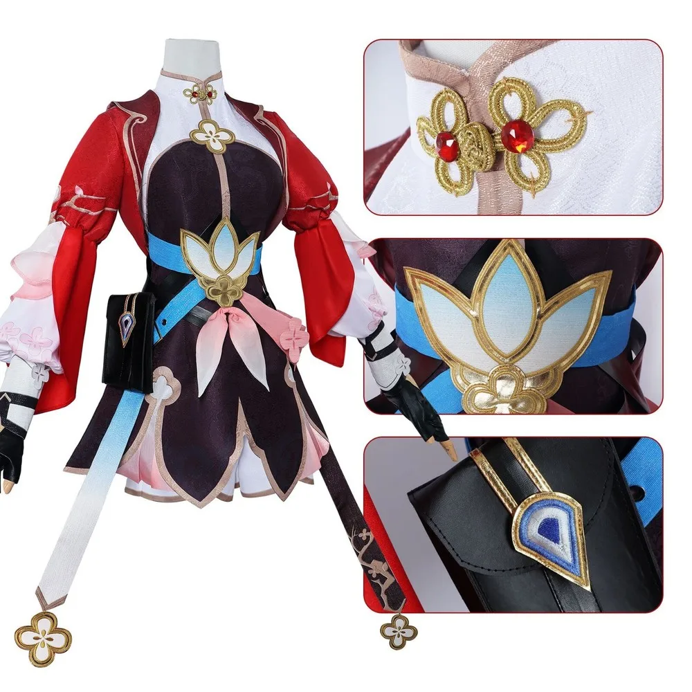 Fulujiacos Honkai: Star Rail Main March 7th Womens Dress Cosplay Costume Carnival Halloween