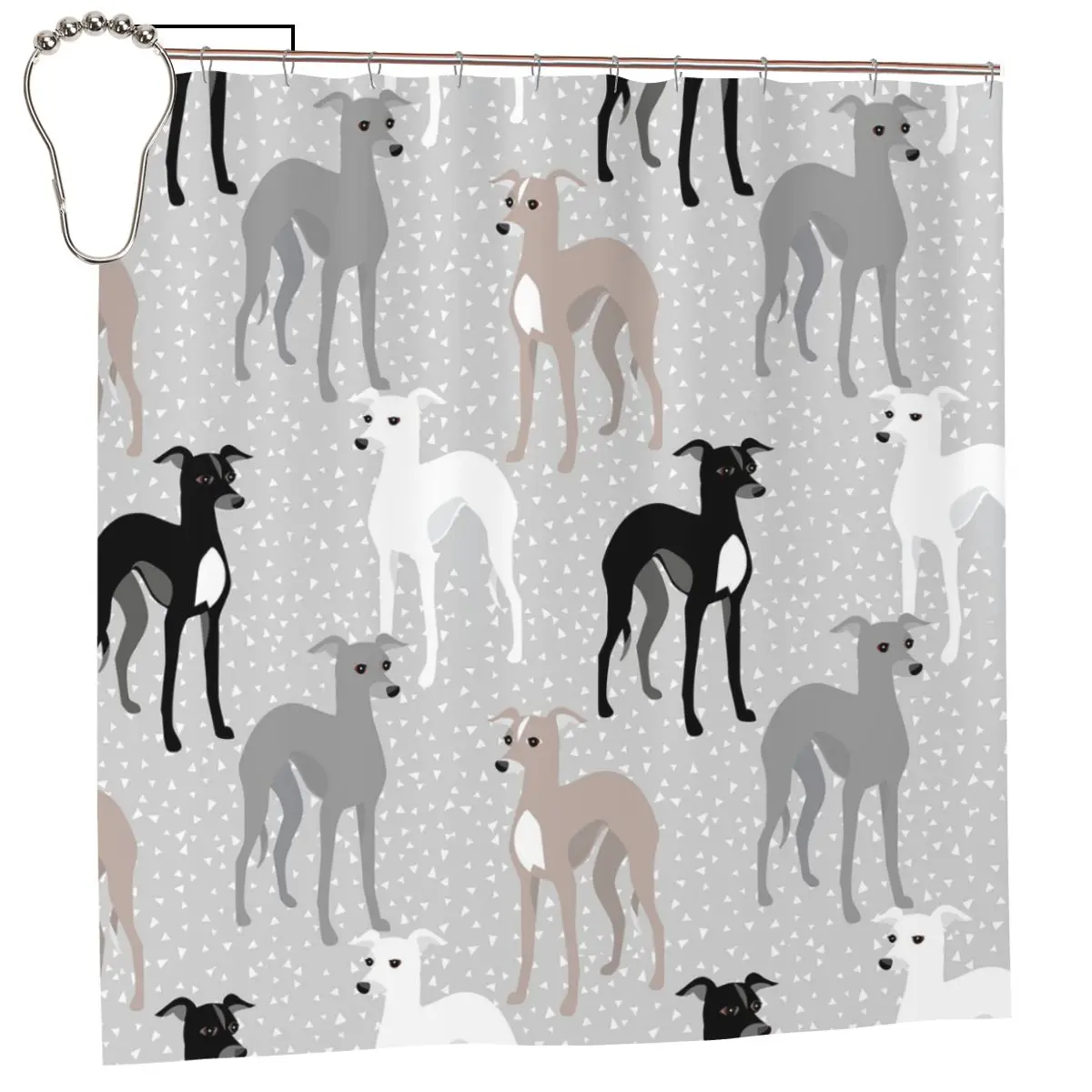 

Whippets Or Italian Greyhounds Shower Curtain Bathroom Polyester Waterproof Bath Curtains with Hooks