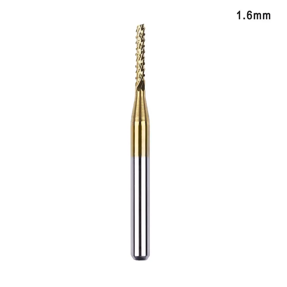 Titanium Coated Carbide Milling Cutter Engraving Edge Cutter CNC Router Bits End Mill for PCB Machine 0.8mm-3.175mm