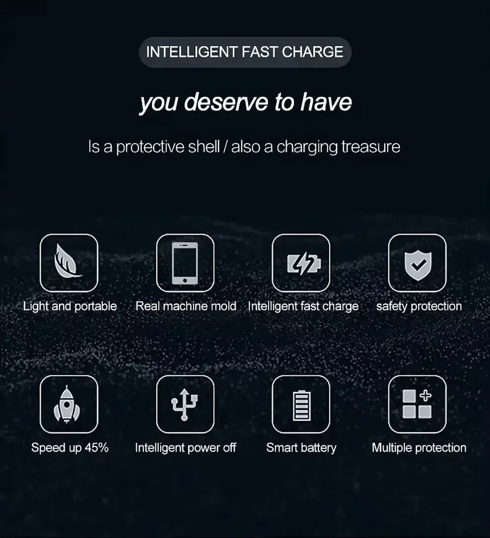 10000mAh Smart Battery Charger Case for iPhone 17 Battery Pack powerbank External Battery Charging Cover batterie externe funda