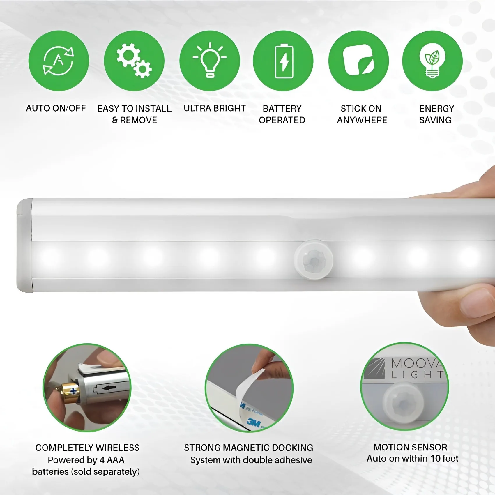 10 LED Wireless PIR Auto Motion Sensor under Cabinet lamp Intelligent Portable infrared Induction Night Lights Hotel Closet