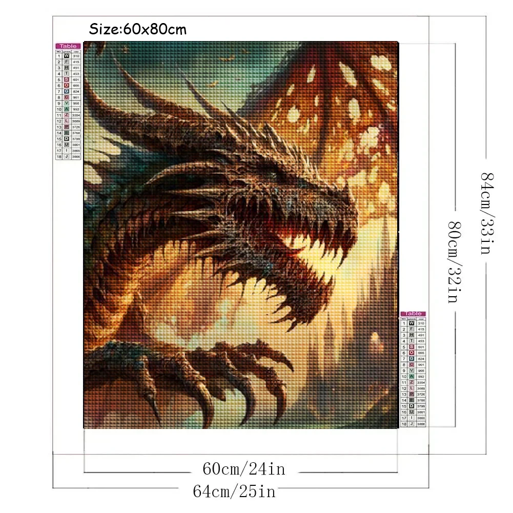 Fierce War Dragon DIY 5d Diamond Painting Cross Stitch New 2024 Abstract Fantasy Diamond Mosaic Embroidery For Home Decor Gift