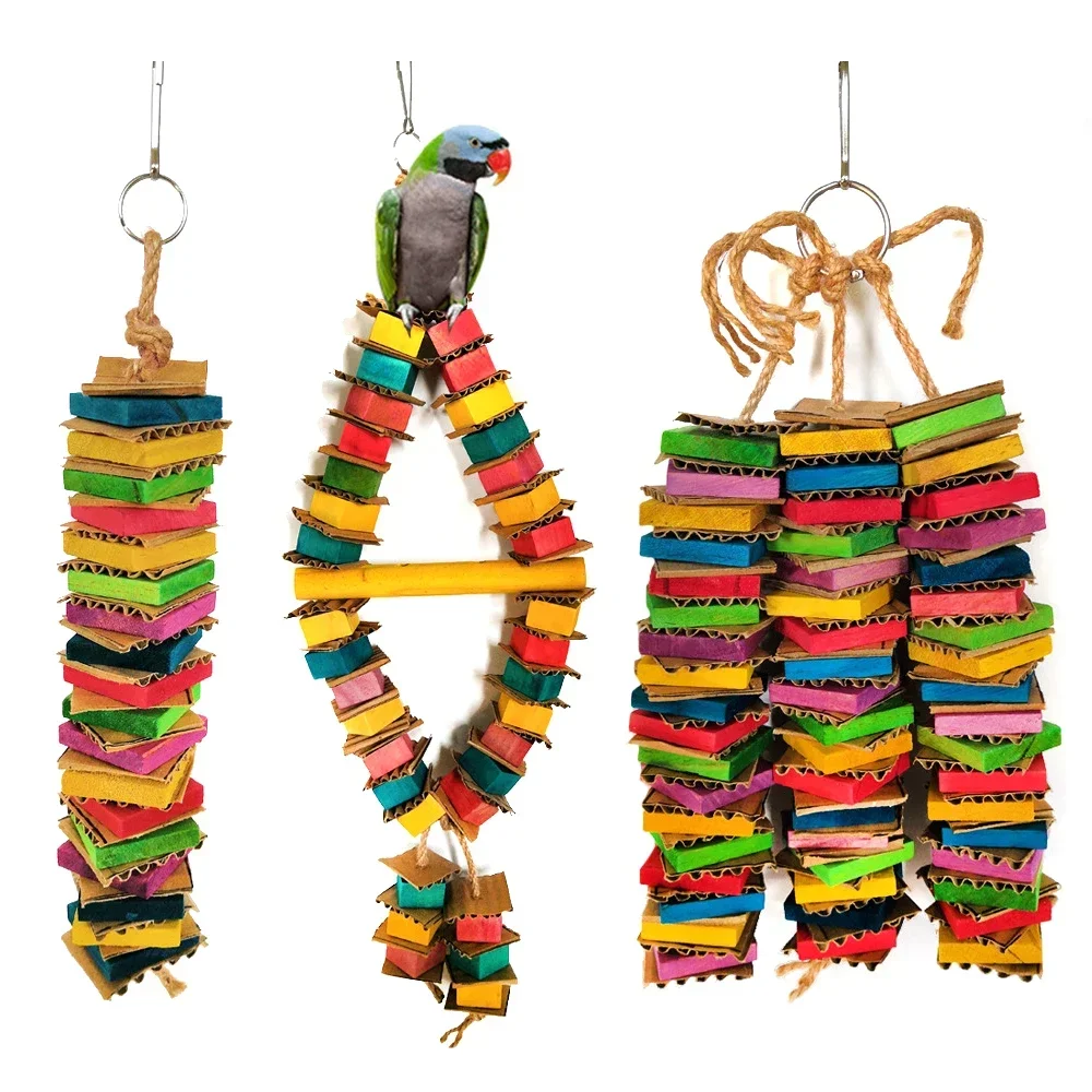 Parrot Bird Toy for Parakeets Agaponis Chewing Cardboard Destroy Birds Toy Parrot Toys for Large Small Birds Toy Accessories