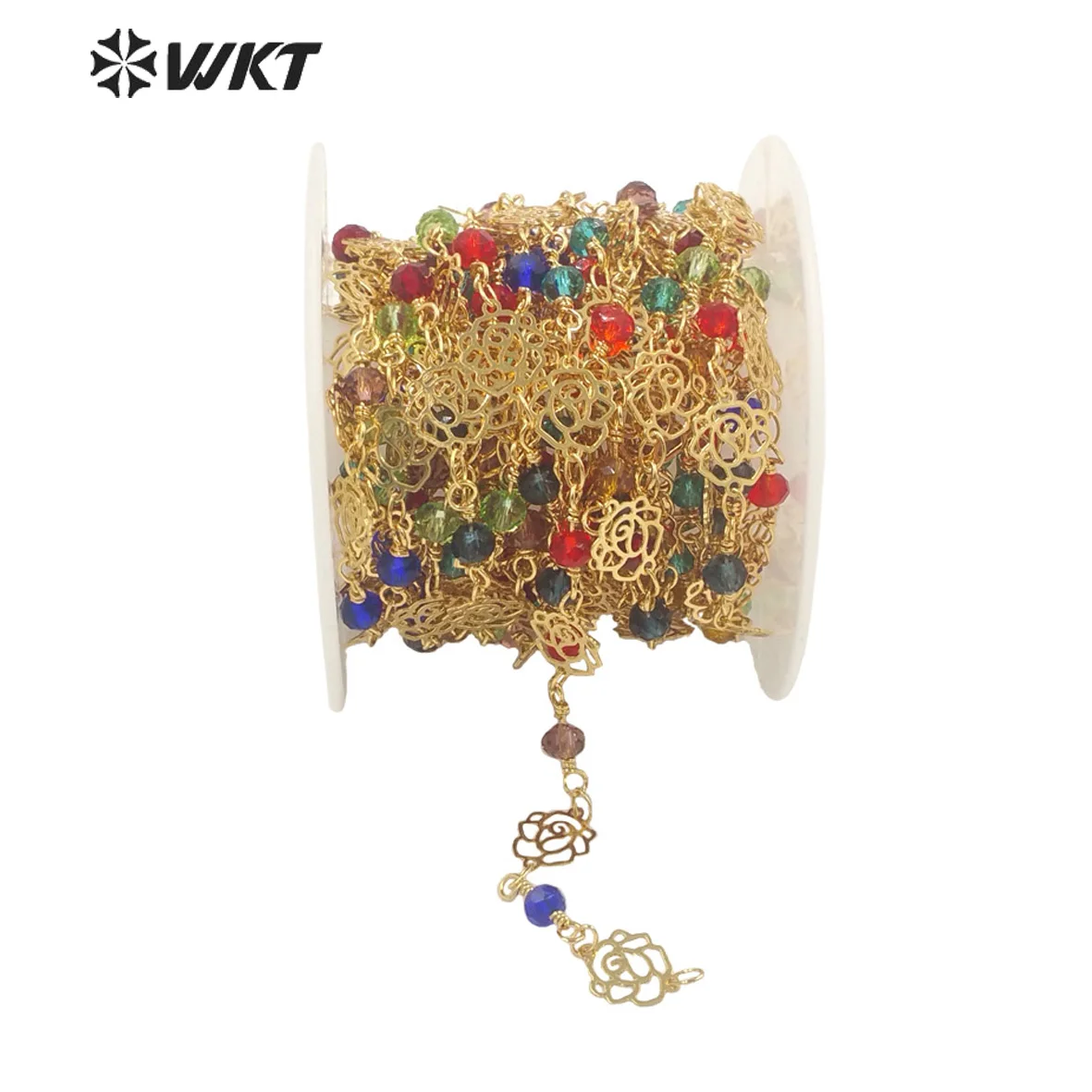 

WT-RBC216 WKT 2022 new arrival style crystal&brass beautiful gemstone fashion women chains accessories for wedding chain