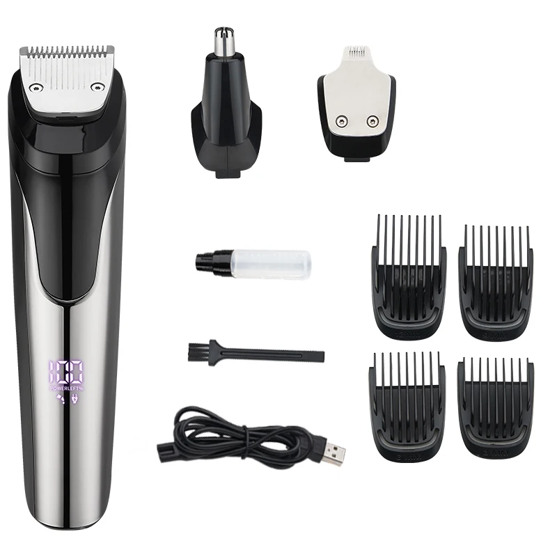 

Профессиональная перезаряжаемая водонепроницаемая беспроводная машинка для стрижки волос и бороды, электрический триммер для мужчин