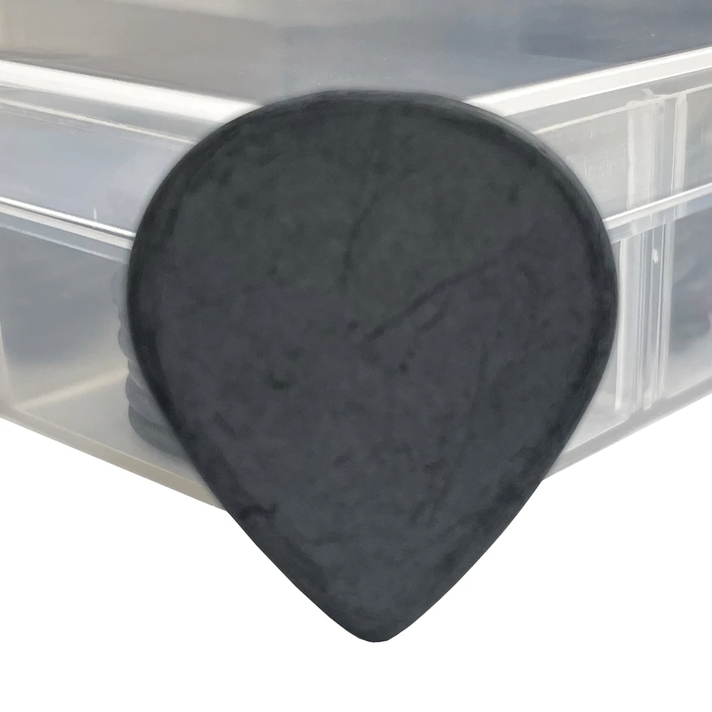 100pcs Black Gauge 1.5mm Teardrop Waterdrop Delrin Jazz Guitar Picks Plectrums with Box