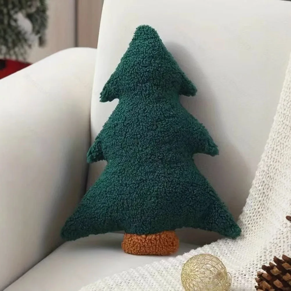 

Soft Plush Christmas Tree Pillow Holiday Decoration for Home Bedroom and Party Use with Comfortable Polyester Fill