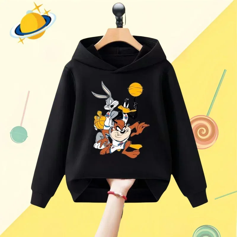 Bugs Bunny cartoon children\'s hoodie Disney cartoon print Autumn Winter long-sleeved sweatshirt Boys girls Kawaii casual top