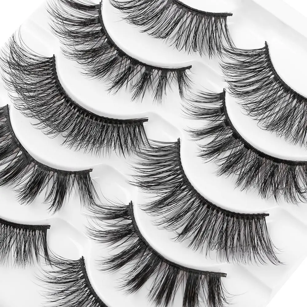 Cruelty-Free Professional Reusable Full Strips Beauty Makeup Natural Long 3D Faux Mink Hair Wispy Fluffy False Eyelashes