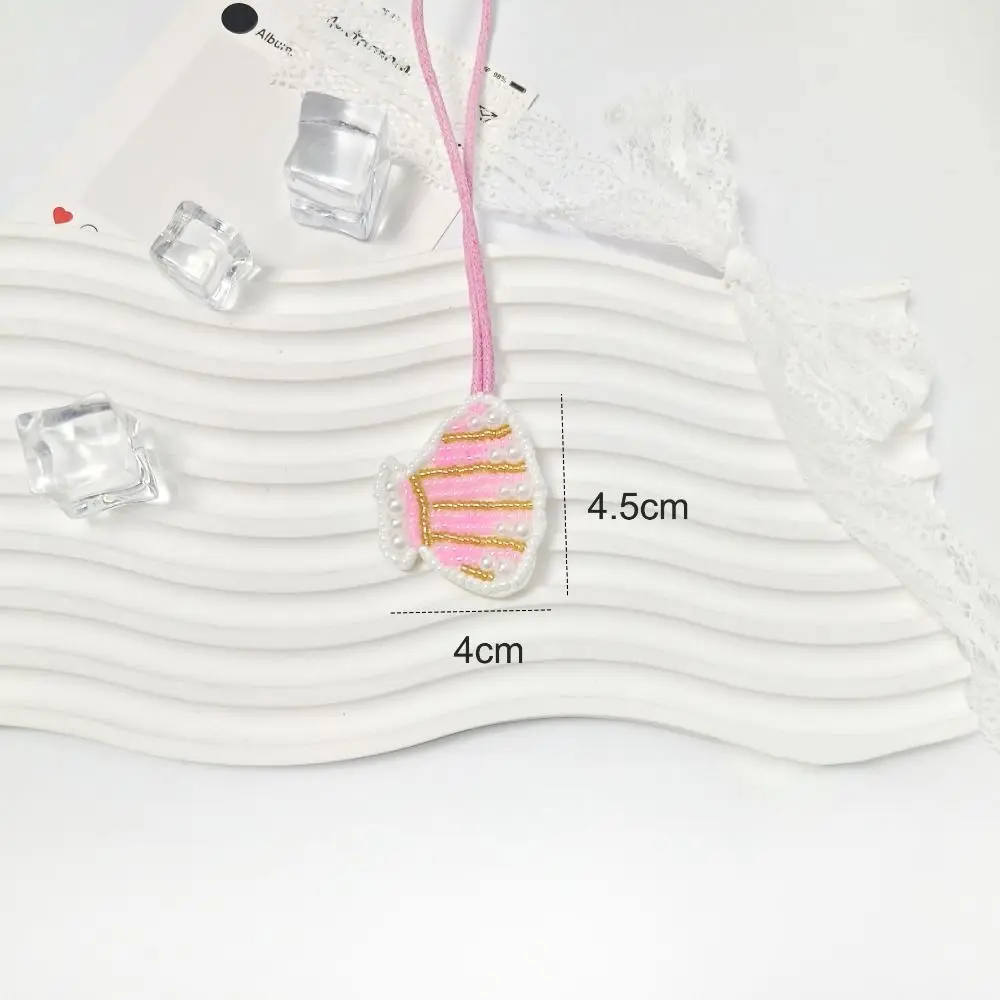 Creative Rhinestone Beaded Keyrings Handmade 3D Sea Horse Starfish Hanging Rope Exquisite Patches Keychain Bag Accessories