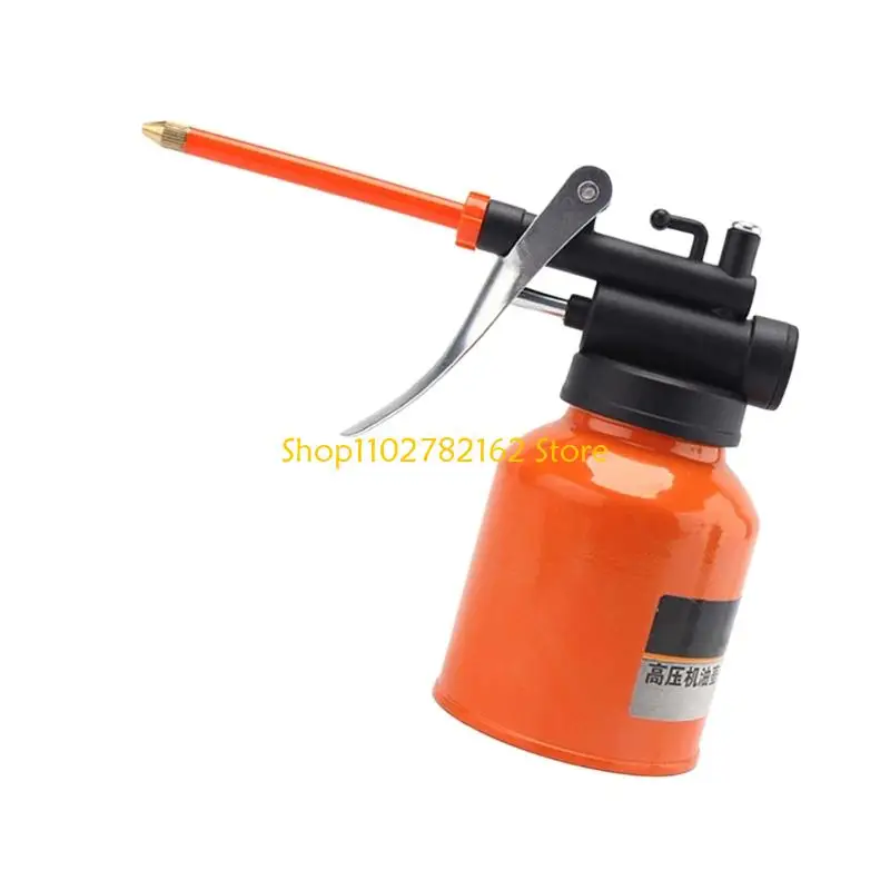 547B 250ml/300ml High Pressure Lubricating Oil Storage Can Metal Hand Pump Oiler Can with Long Flexible Spout for Industrial