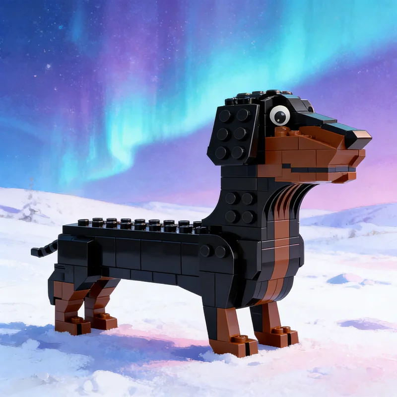 

690pcs MOC Icons Dachshund Model Building Blocks Architecture Festival Gifts DIY Creative Idea Education Brick Toy